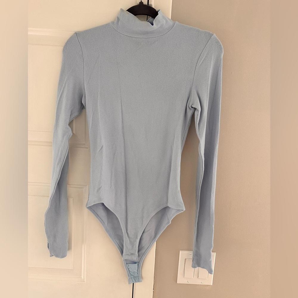 Free People Intimately Light Blue Ribbed Bodysuit | Size S